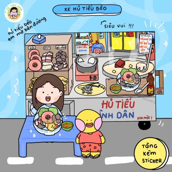 Bộ tranh DIY Cô Tiên Xanh “Xe hủ tiếu bèo”