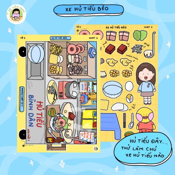 Bộ tranh DIY Cô Tiên Xanh “Xe hủ tiếu bèo”