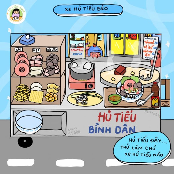 Bộ tranh DIY Cô Tiên Xanh “Xe hủ tiếu bèo”