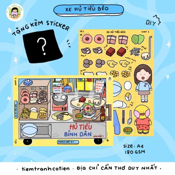 Bộ tranh DIY Cô Tiên Xanh “Xe hủ tiếu bèo”